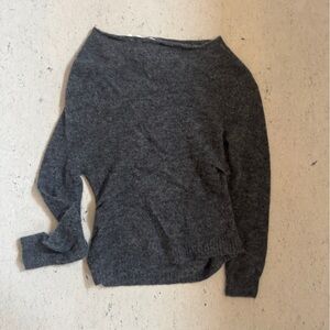 A.L.C. FREYA BRUSHED ALPACA Charcoal Turtleneck Sweater